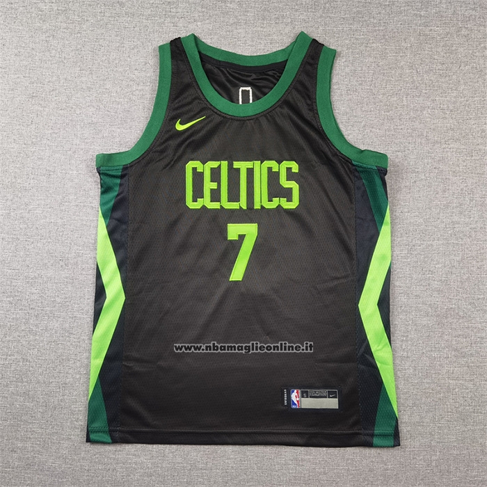 Maglia Bambino Boston Celtics Jaylen Brown No 7 Citta 2024-25 Nero